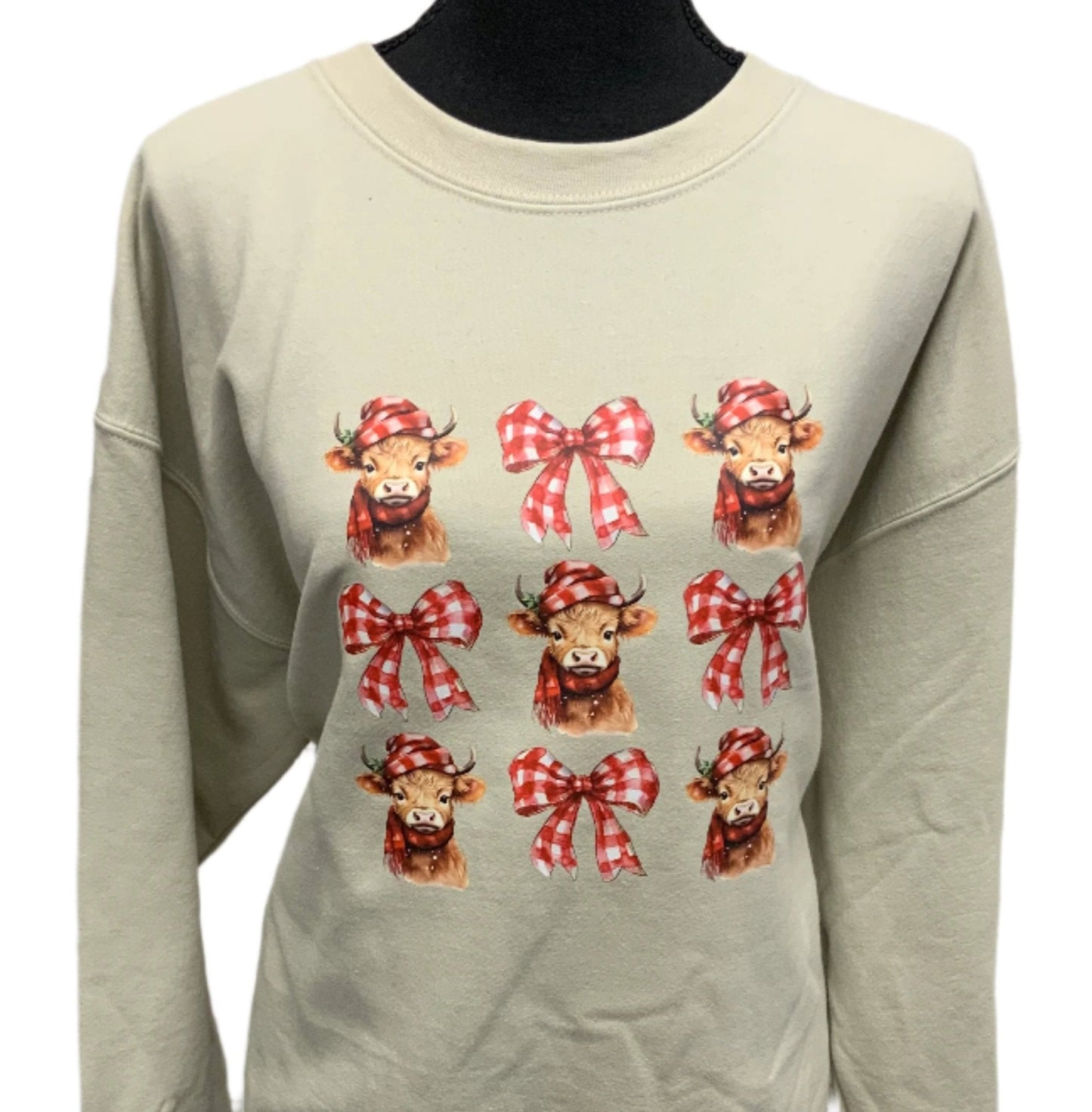 Cute Highland Cow and Bow Sweatshirt