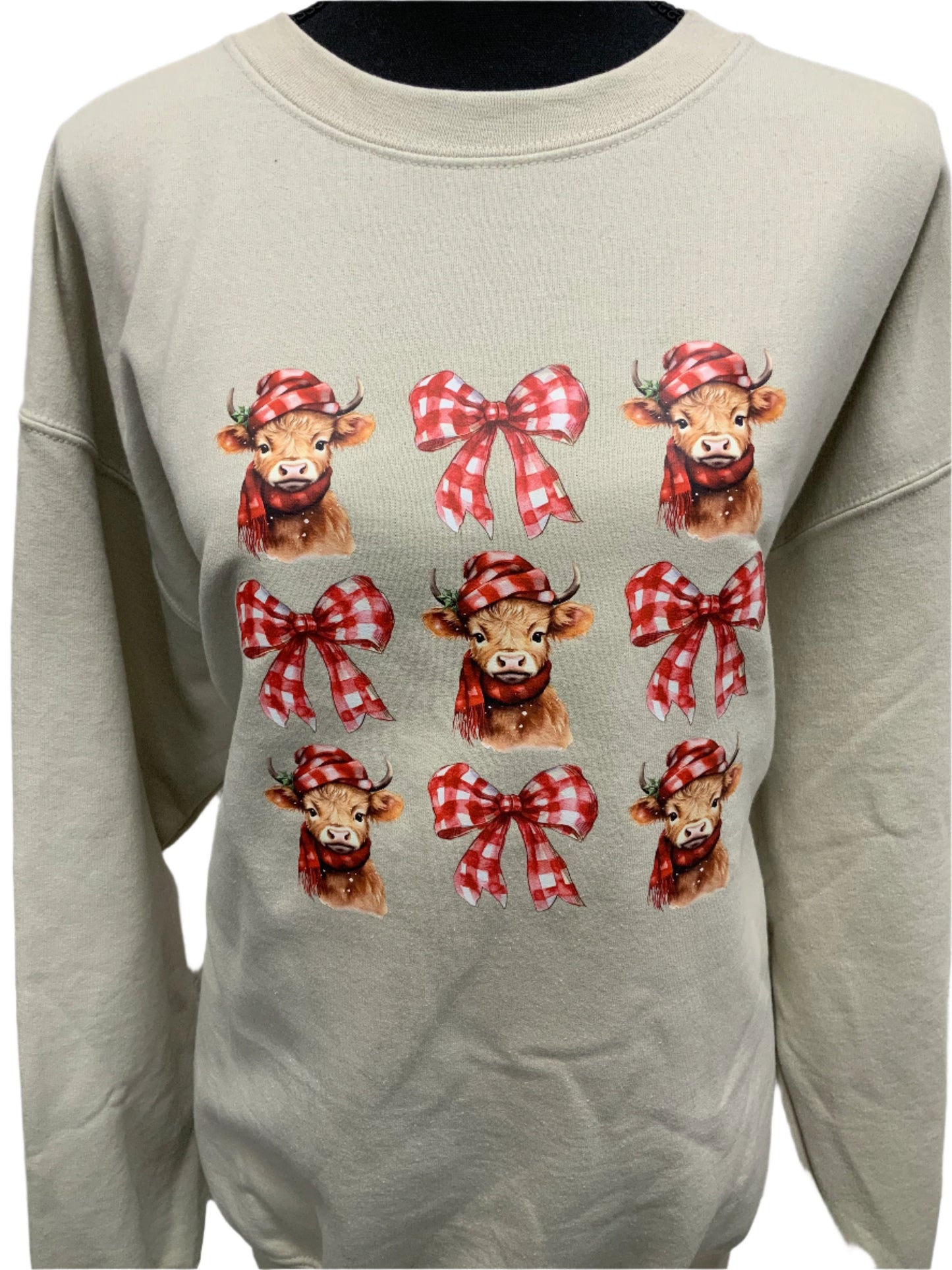 Cute Highland Cow and Bow Sweatshirt