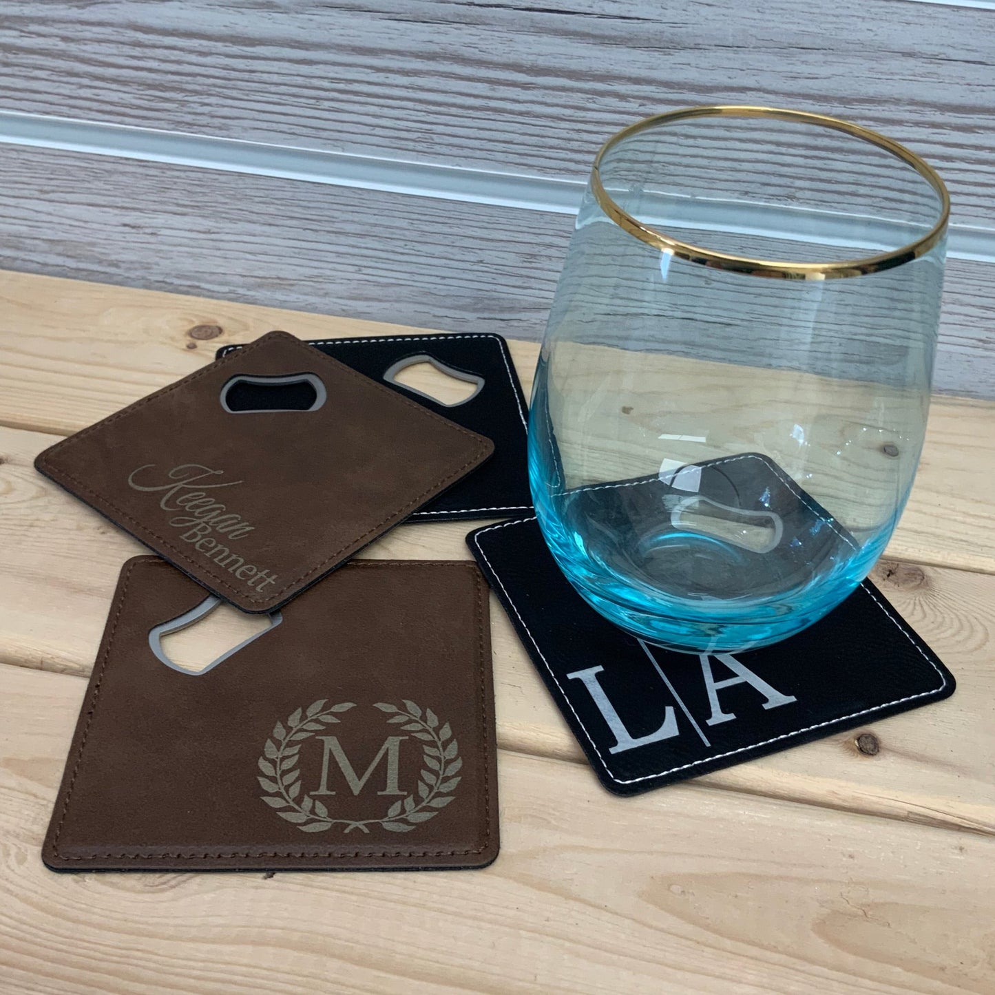 Custom Engravable Coaster With Bottle Opener