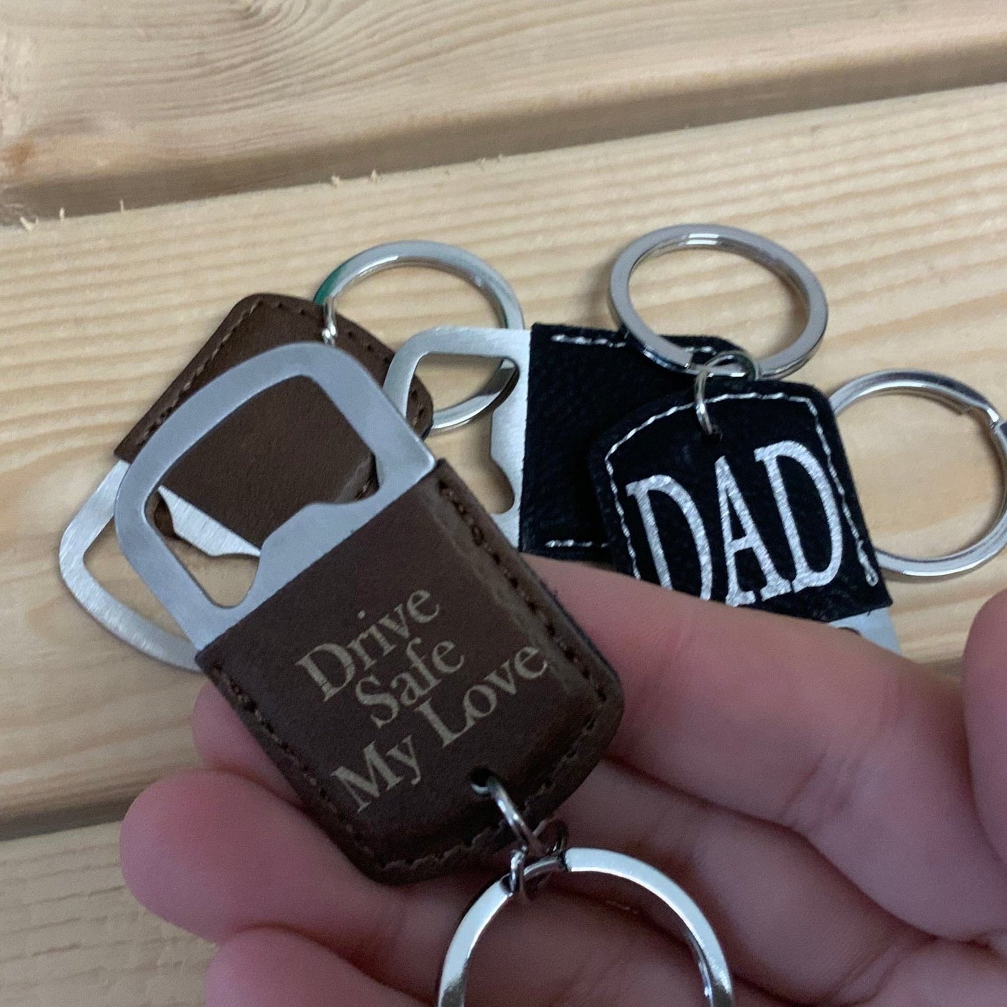 Keychain with bottle opener can be engraved