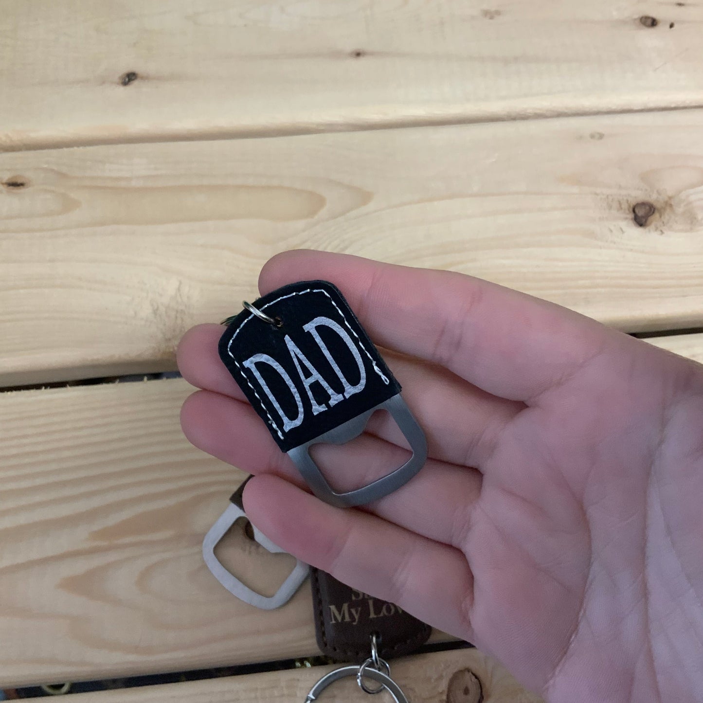 Keychain with bottle opener can be engraved