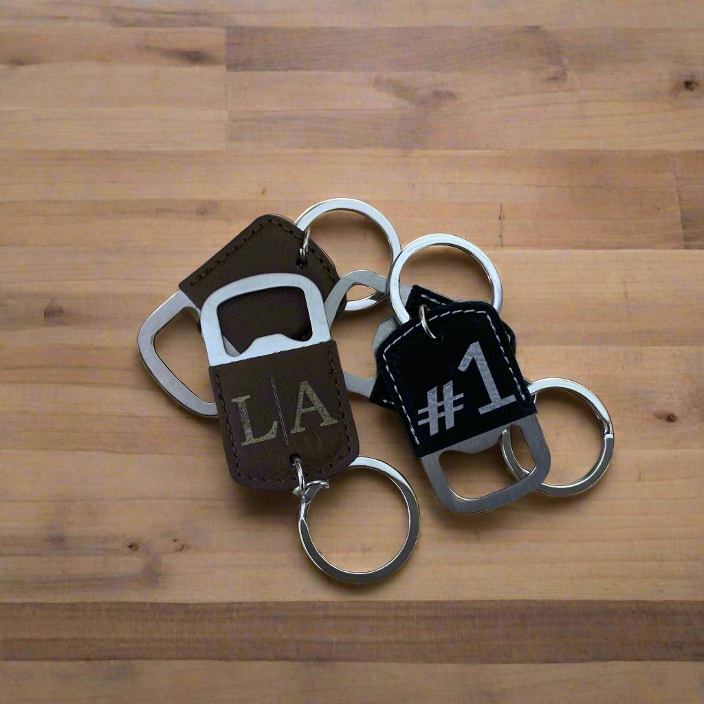 Keychain with bottle opener can be engraved