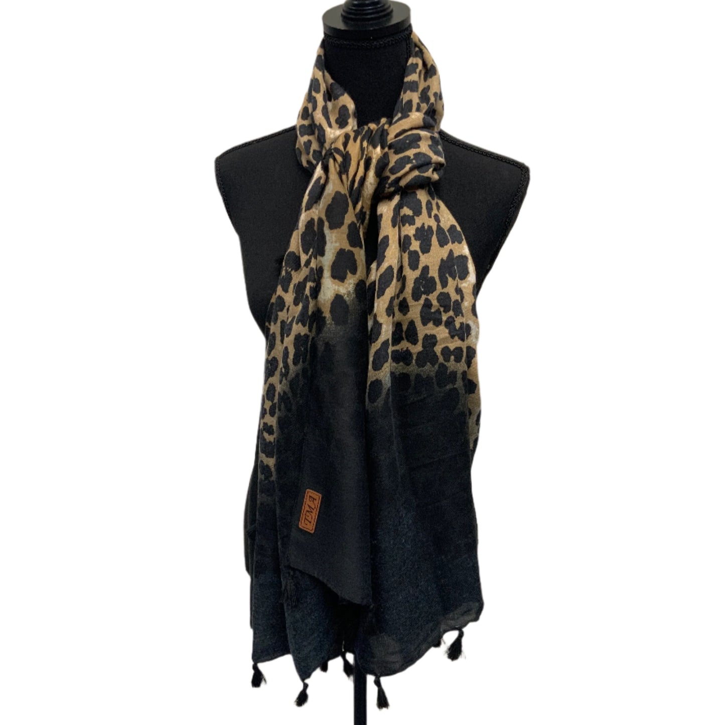 Personalized luxury scarf with Leatherette initial patch