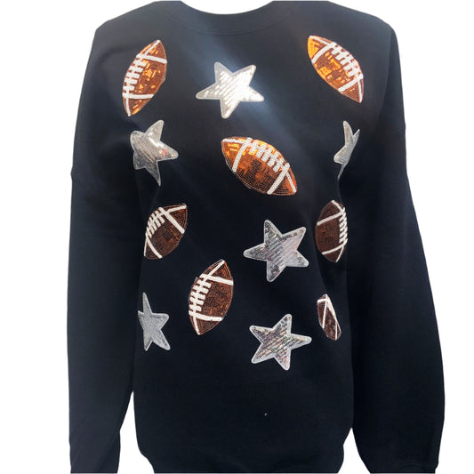 Football and Stars Sequin Sweater